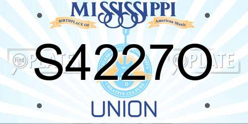 S4227O Mississippi License Plate