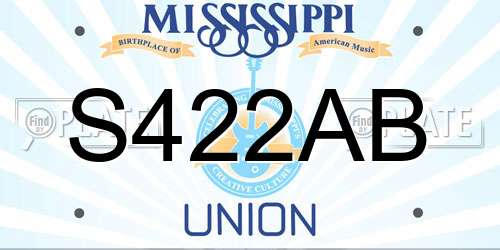 S422AB Mississippi License Plate