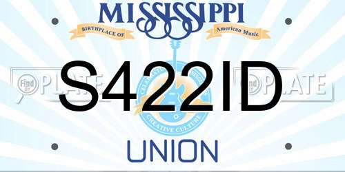 S422ID Mississippi License Plate