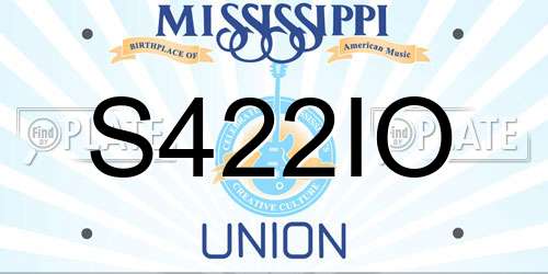 S422IO Mississippi License Plate