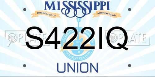 S422IQ Mississippi License Plate