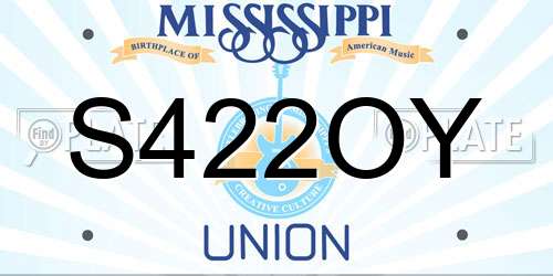 S422OY Mississippi License Plate