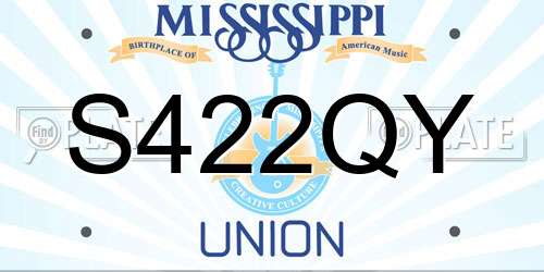 S422QY Mississippi License Plate