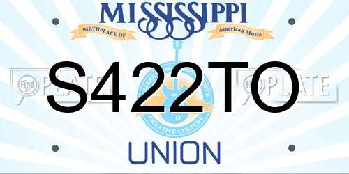 S422TO Mississippi License Plate