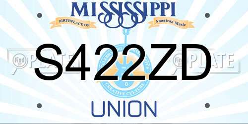 S422ZD Mississippi License Plate