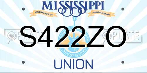 S422ZO Mississippi License Plate