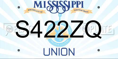 S422ZQ Mississippi License Plate