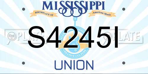 S4245I Mississippi License Plate