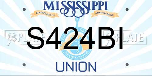 S424BI Mississippi License Plate