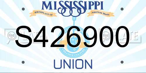 S426900 Mississippi License Plate
