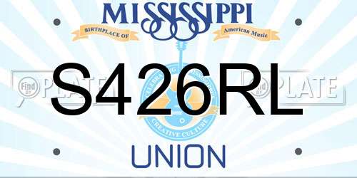 S426RL Mississippi License Plate