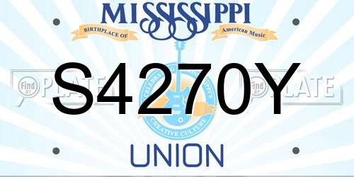 S4270Y Mississippi License Plate