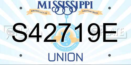 S42719E Mississippi License Plate