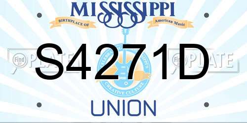 S4271D Mississippi License Plate