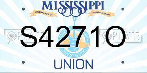 S4271O Mississippi License Plate