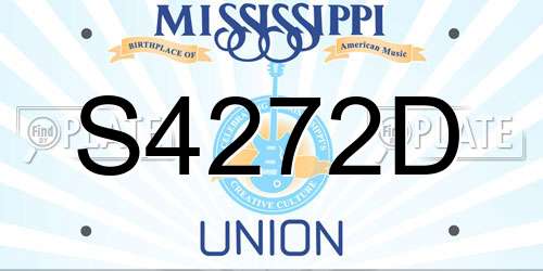 S4272D Mississippi License Plate