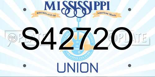 S4272O Mississippi License Plate