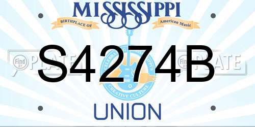 S4274B Mississippi License Plate