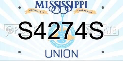 S4274S Mississippi License Plate