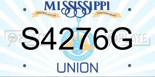 S4276G Mississippi License Plate