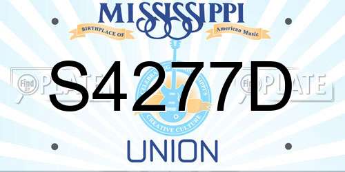 S4277D Mississippi License Plate