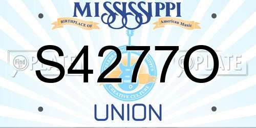S4277O Mississippi License Plate