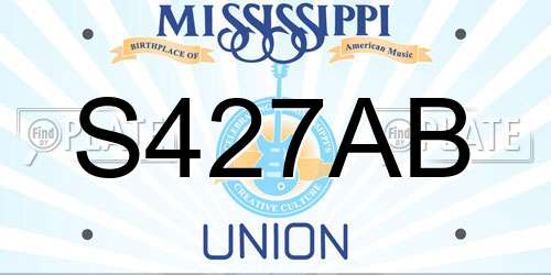 S427AB Mississippi License Plate