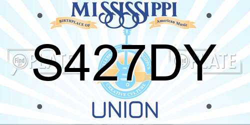 S427DY Mississippi License Plate