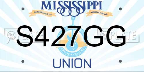 S427GG Mississippi License Plate