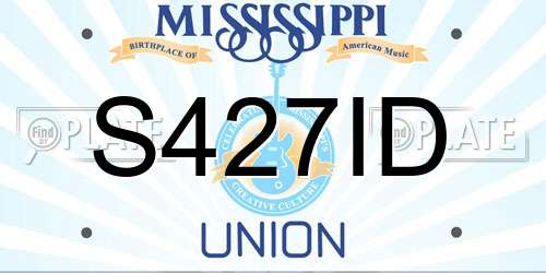 S427ID Mississippi License Plate
