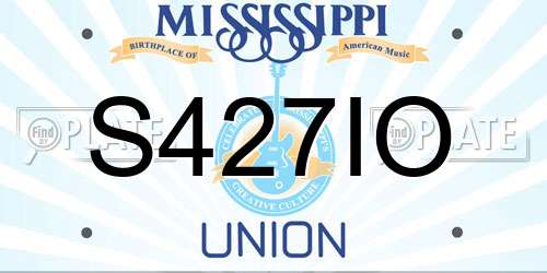 S427IO Mississippi License Plate