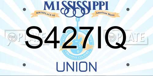S427IQ Mississippi License Plate