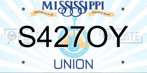 S427OY Mississippi License Plate