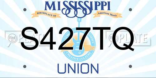 S427TQ Mississippi License Plate