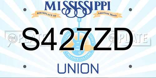 S427ZD Mississippi License Plate