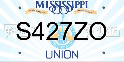 S427ZO Mississippi License Plate