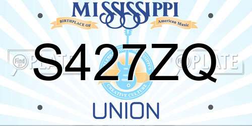 S427ZQ Mississippi License Plate