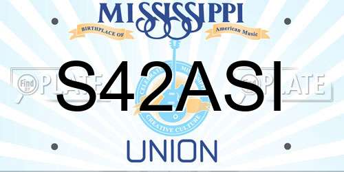 S42ASI Mississippi License Plate