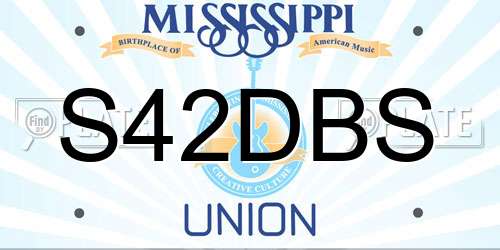 S42DBS Mississippi License Plate