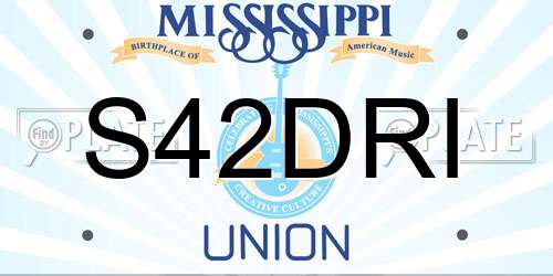 S42DRI Mississippi License Plate