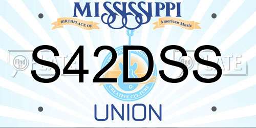 S42DSS Mississippi License Plate