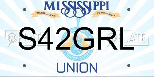S42GRL Mississippi License Plate