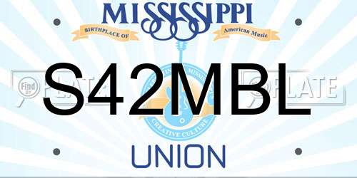 S42MBL Mississippi License Plate