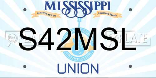 S42MSL Mississippi License Plate