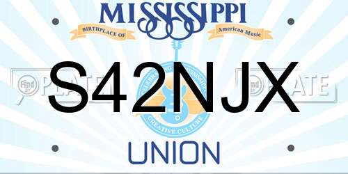 S42NJX Mississippi License Plate