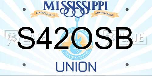 S42OSB Mississippi License Plate
