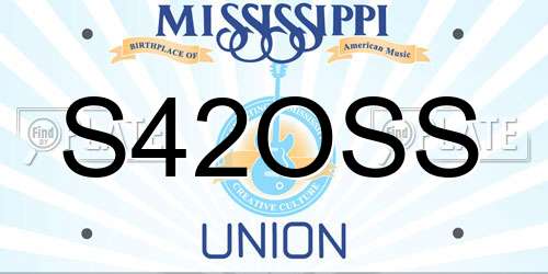 S42OSS Mississippi License Plate
