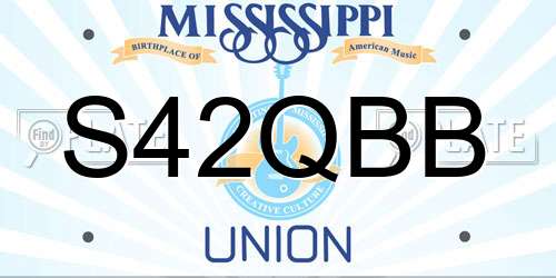 S42QBB Mississippi License Plate