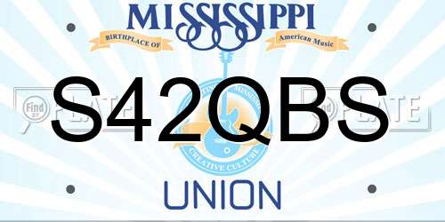 S42QBS Mississippi License Plate