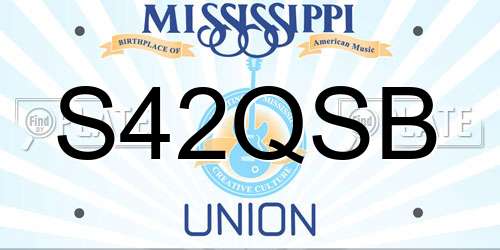 S42QSB Mississippi License Plate